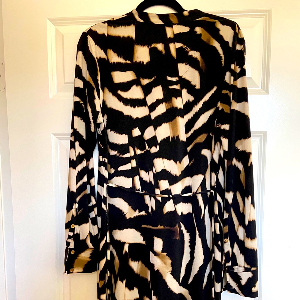 Calvin Klein Jersey Dress w/tasseled belt.